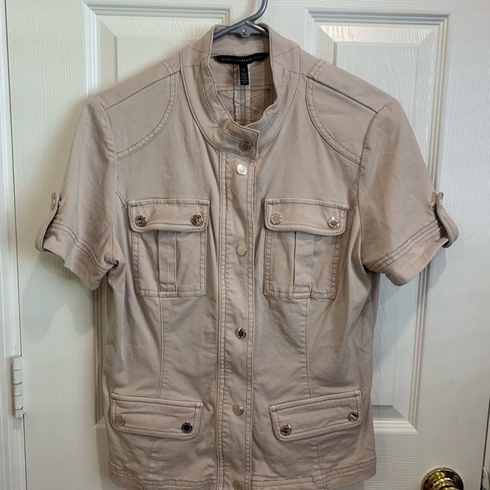 Women's Beige Short Sleeve Jacket